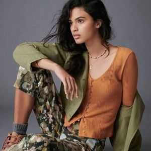 Anthropologie burnt orange top🍊